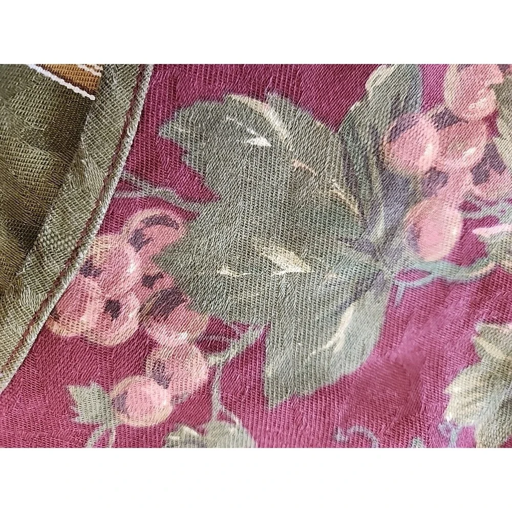 WAVERLY Chianti MERLOT RED GRAPES FLORAL striped‎ VALANCE 16X76